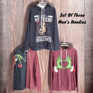 Set Of Three XL Men’s Graphic Hoodies Bold Design New  In Package